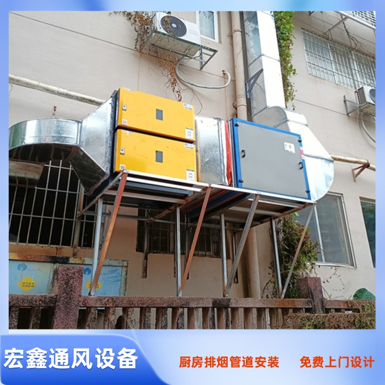 龙华饭堂排油烟管道安装工程 民治厨房排烟管道安装公司 安装饭堂排烟管道